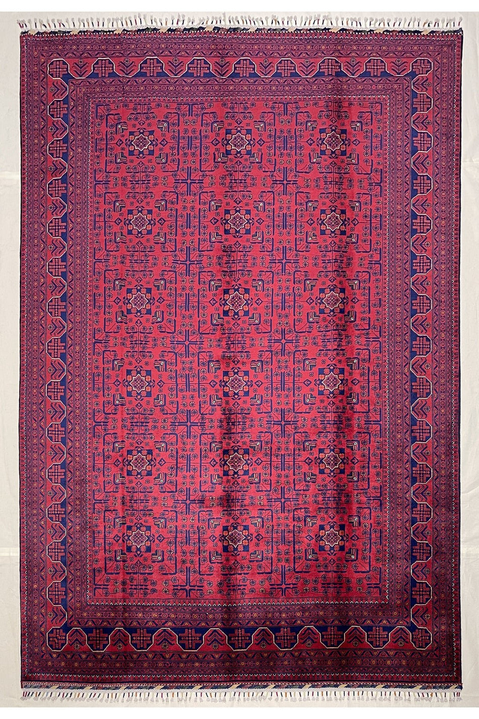 Afghan Rug Hand-Woven 6 Meter 100% Wool Natural Dye Handicraft ile Harika Yildiz Design - MALLTURK