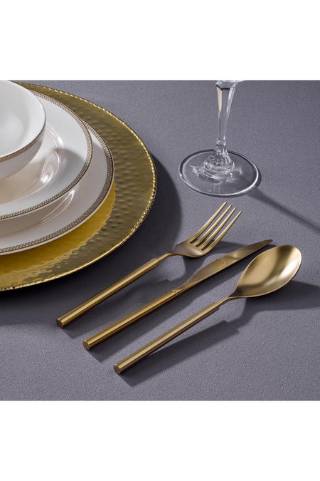 Jumbo 6000 roller full mat titanyum gold 12 Place Setting 84 Piece Flatware Set - MALLTURK
