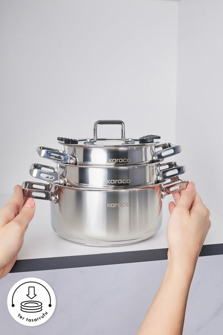 Karaca Powersteel 316+ Alberta Induction Compatible 6 Piece Cookware Set
