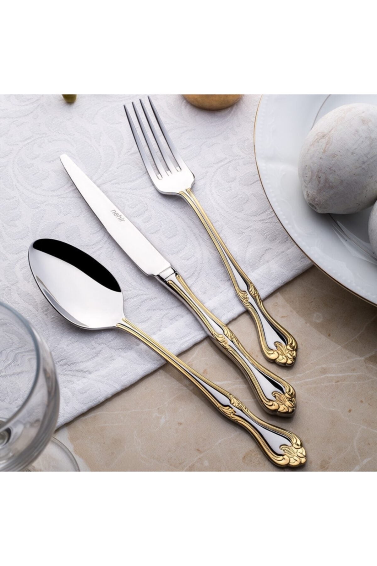 Nehir lalezar altin 84 prc Flatware tk - MALLTURK