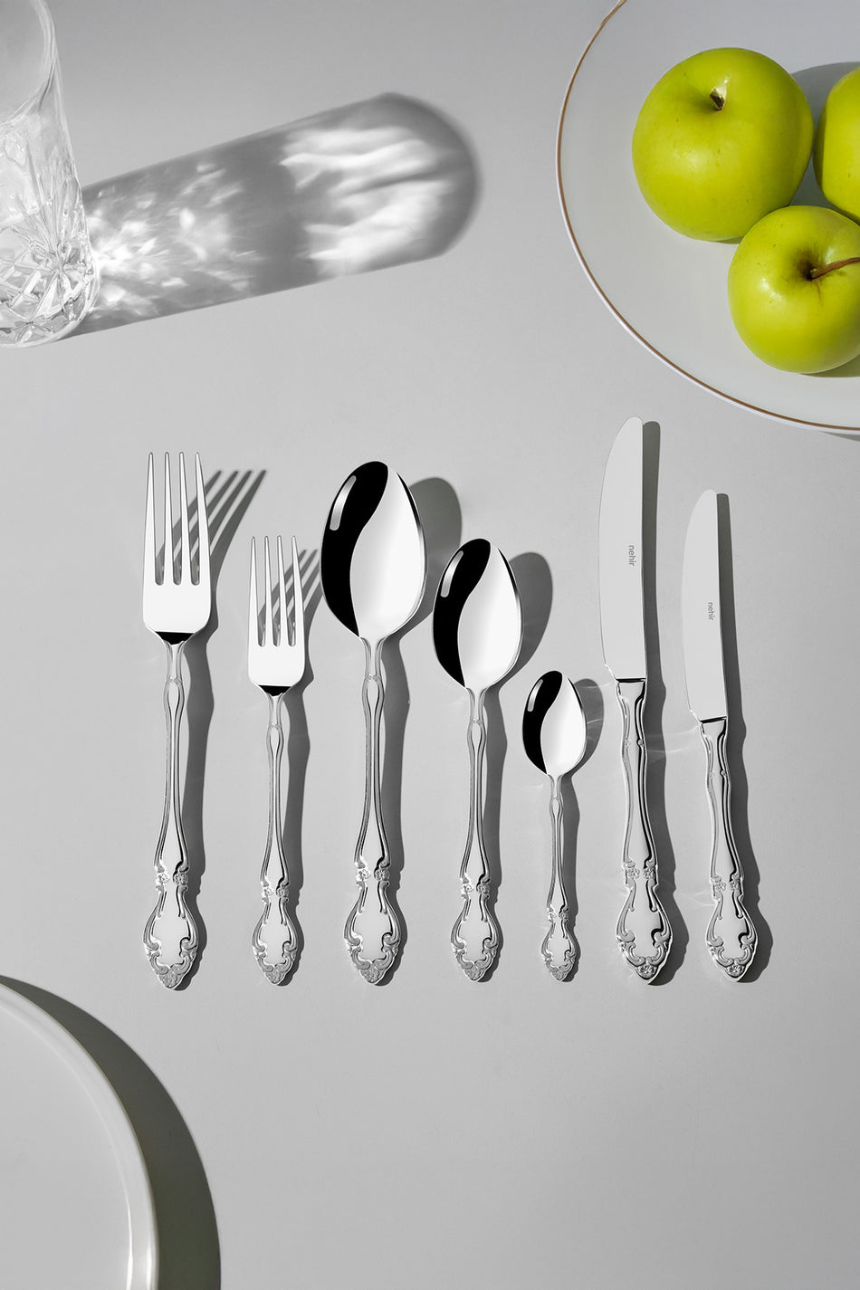 Nehir adriana Plain 12 Place Setting 84 Piece Boxed Flatware Set - MALLTURK