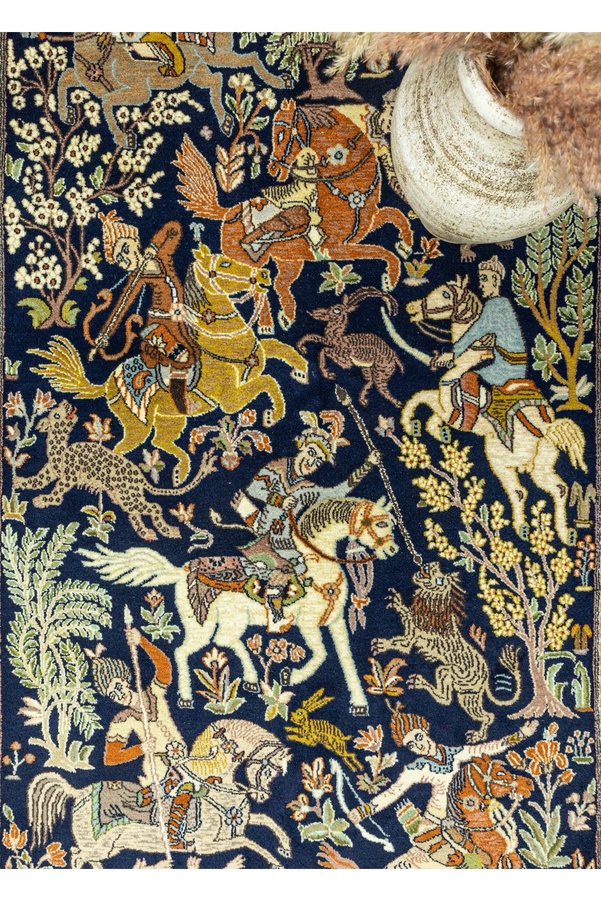 Soho Antiq Tan Av Sahnesi Patterned Iranian Rug 131x225 cm - MALLTURK