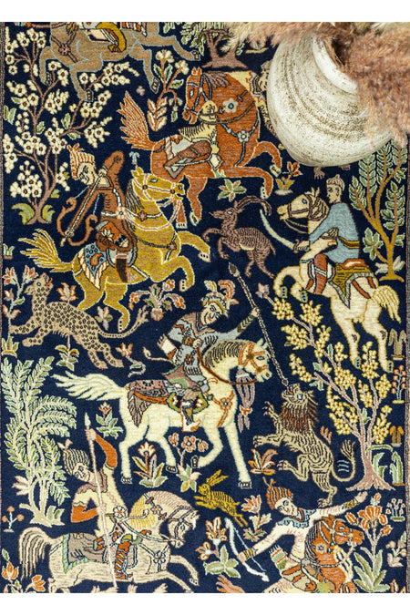 Soho Antiq Tan Av Sahnesi Patterned Iranian Rug 131x225 cm - MALLTURK