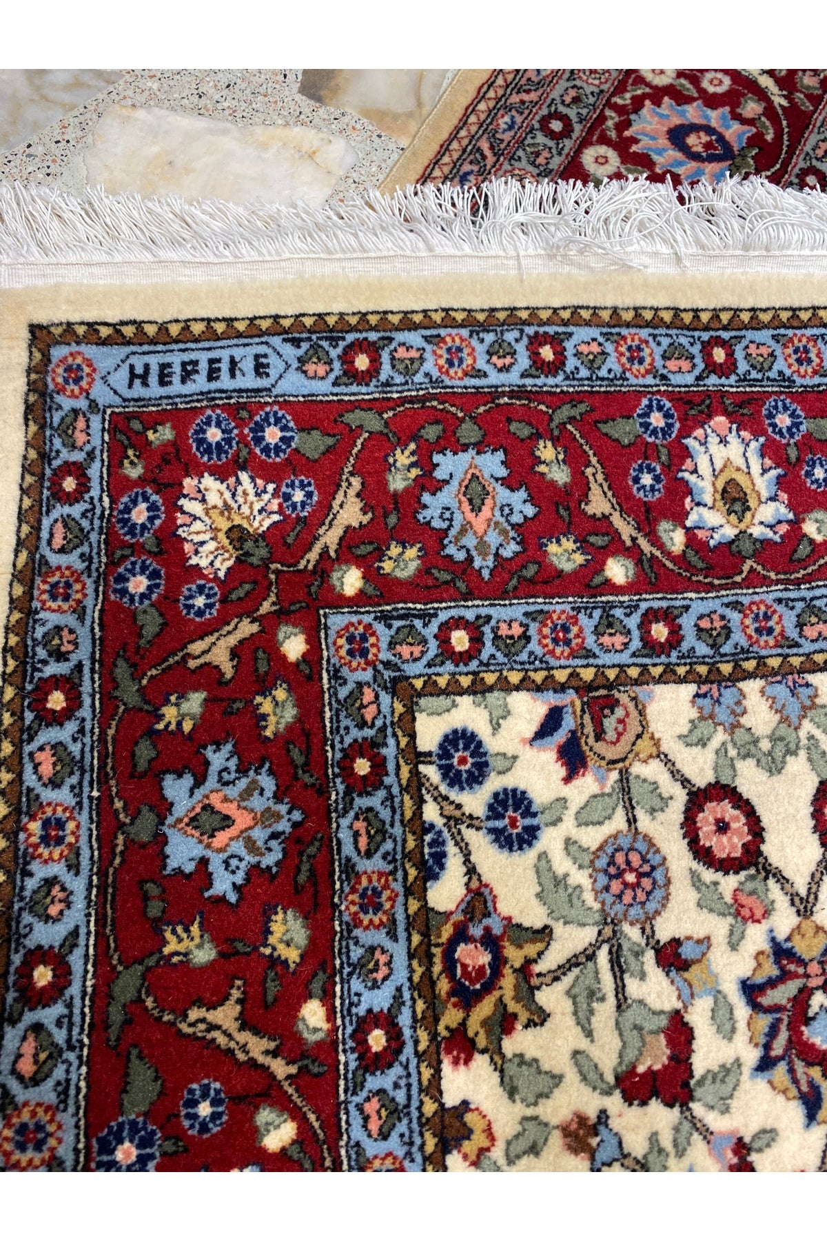 RD RAMAZAN DAG Hand Rug Art Hand-Woven Sumerbank Hereke Rug Lalezar Design Size 250x153
