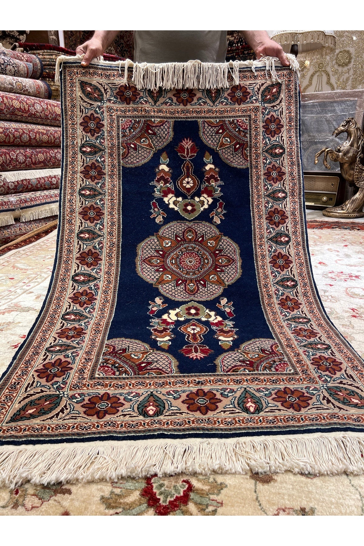 RD RAMAZAN DAG Hand Rug Art Hand-Woven Kayseri hacilar Weave Premium Quality Cotton Base Wool Weave Natural Dye Size 150x90 - MALLTURK