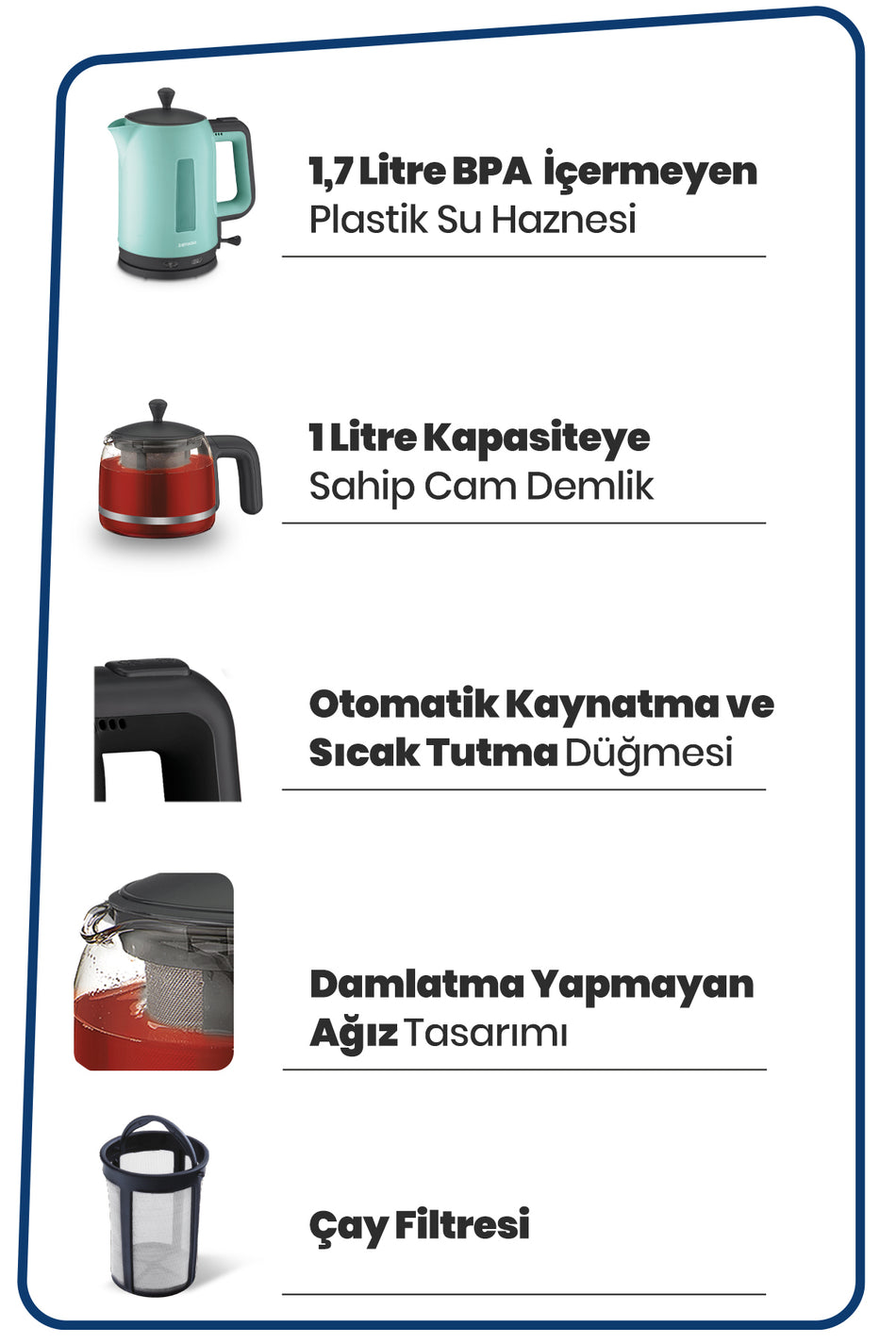 GoldMaster GM-7321 Daisy 2200w Automatic Tea Maker - MALLTURK