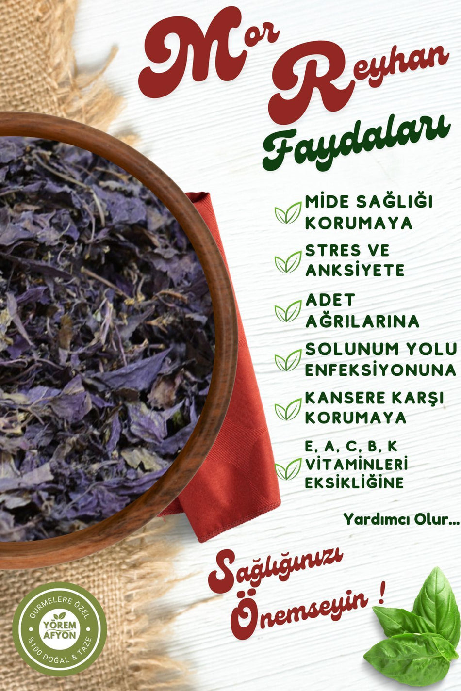 Gulcehre berühmtes hocharomatisches, sonnengetrocknetes violettes Basilikum aus Malatya, Wildbasilikum {Ocimum tenuiflorum} | 33g
