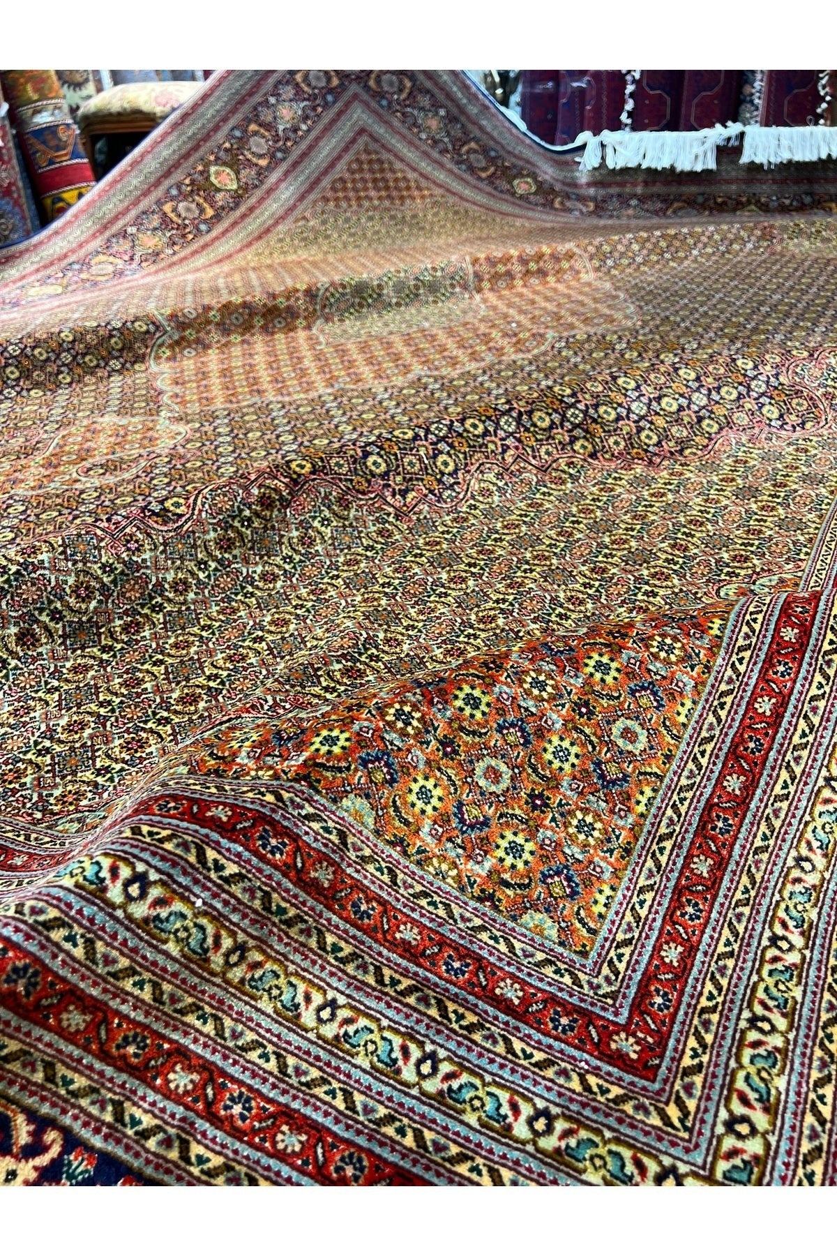RD RAMAZAN DAG Hand Rug Art Hand-Woven Iranian Mahi Rug Wool Blend Premium Quality Size 400x300 - MALLTURK