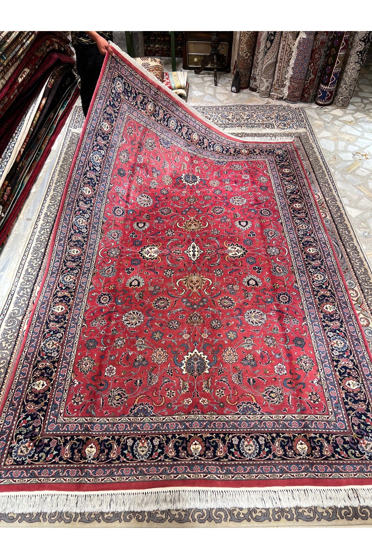 RD RAMAZAN DAG Hand Rug Art Hand-Woven Iranian Isfahan Rug Premium Quality Size 280x180 - MALLTURK