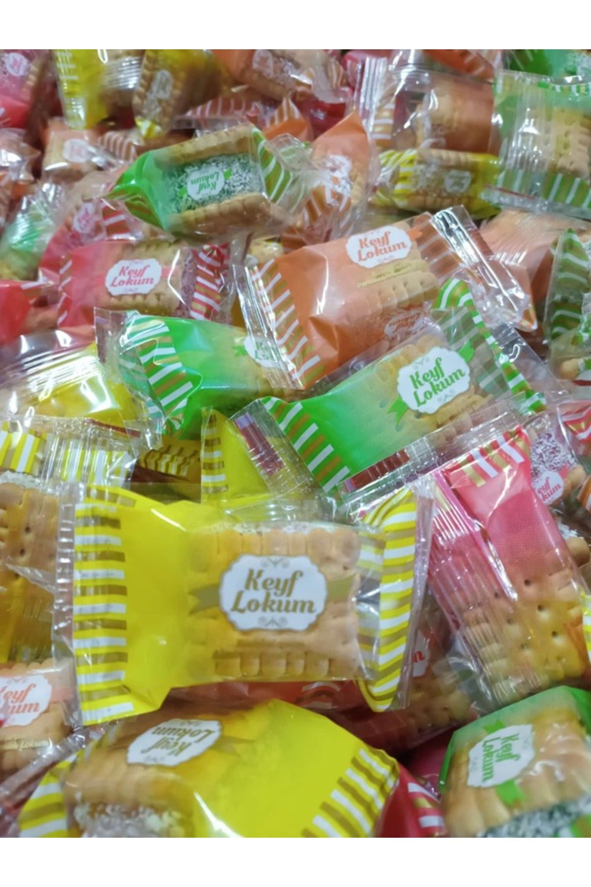KEYFLOKUM Mini Biscuit Sandwich Fruit Flavored Turkish Delight 5 kg koli - MALLTURK