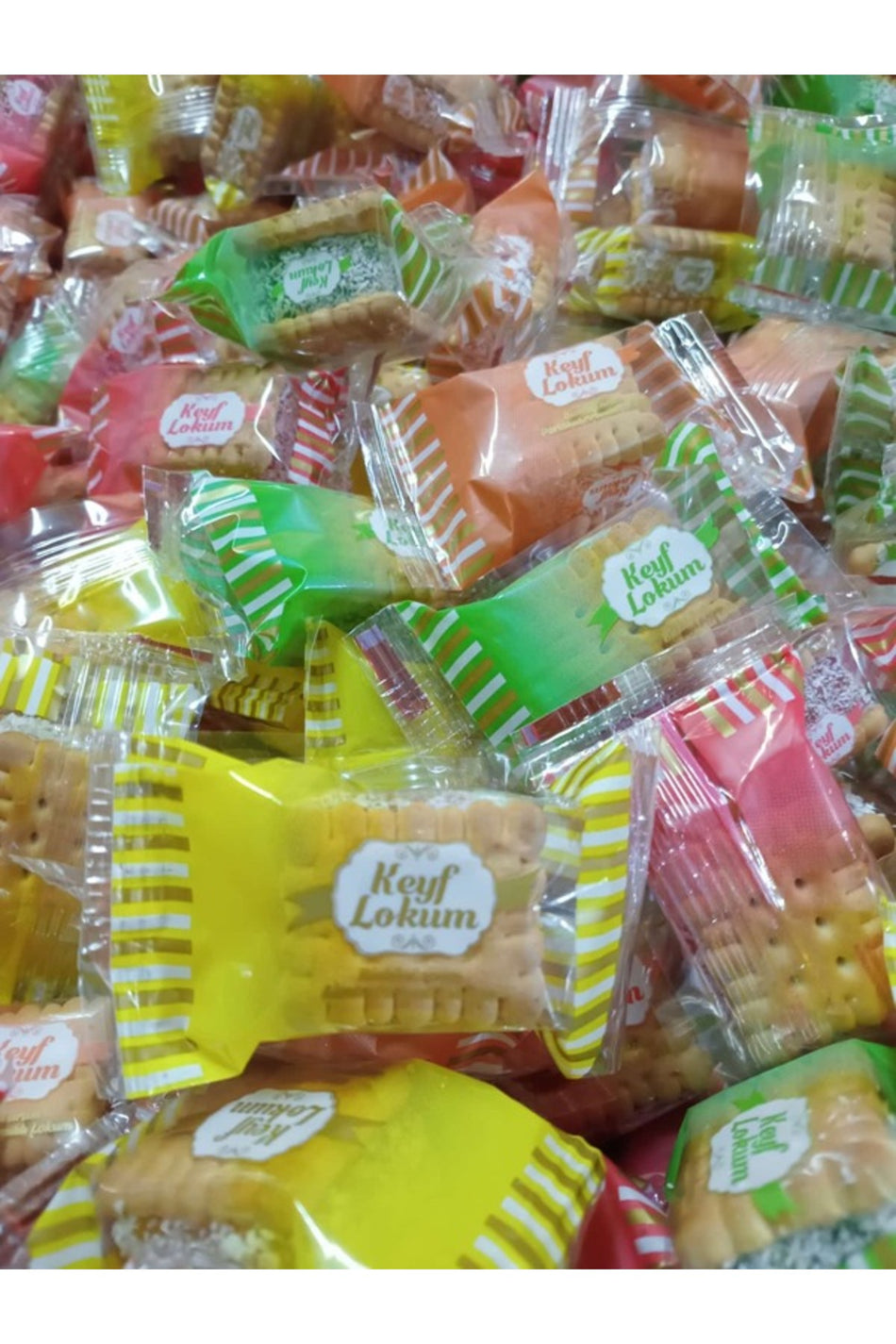 KEYFLOKUM Mini Biscuit Sandwich Fruit Flavored Turkish Delight 5 kg koli - MALLTURK