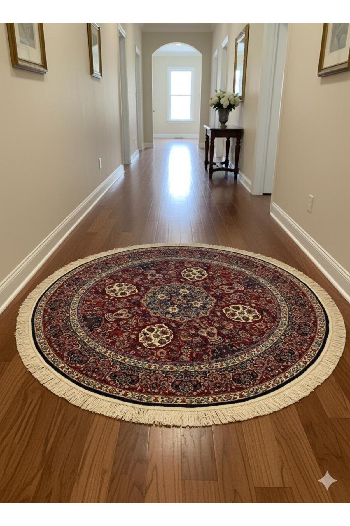 RD RAMAZAN DAG Hand Rug Art Hand-Woven Iranian Isfahan Rug Wool Blend Premium Quality Size 215x215 - MALLTURK