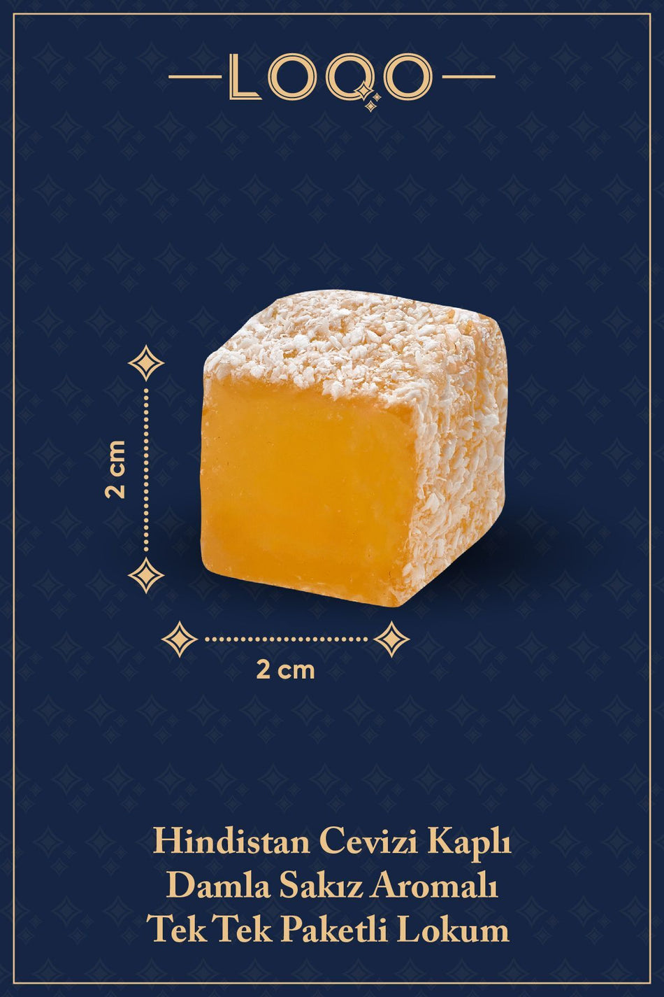 LOQO dogal damla sakizi Flavored hindistan cevizi Coated Turkish Delight 500 g tek tek paketli 1018