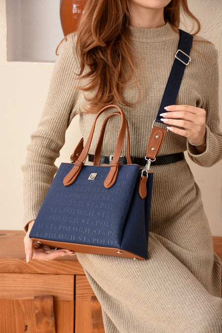 Just Polo Navy Blue Women's Hand and Shoulder Bag New Season - MALLTURK