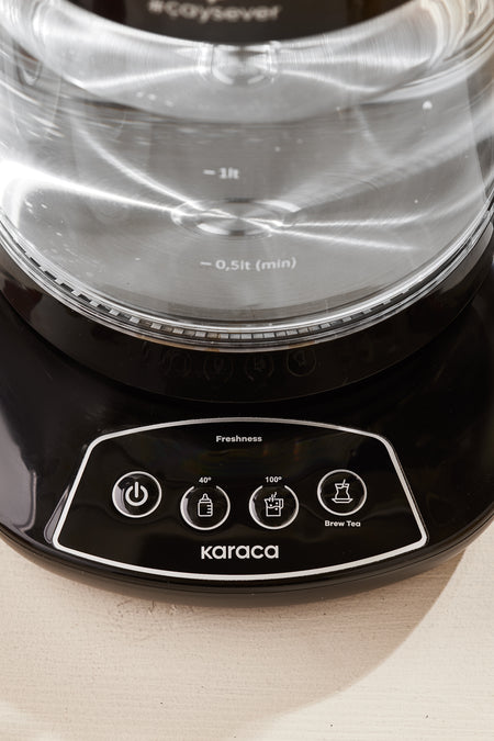 Karaca Tea Lover 3-in-1 Talking Glass Tea Maker, Water Heater and Baby Formula Water Preparer 1700W Chrome - MALLTURK