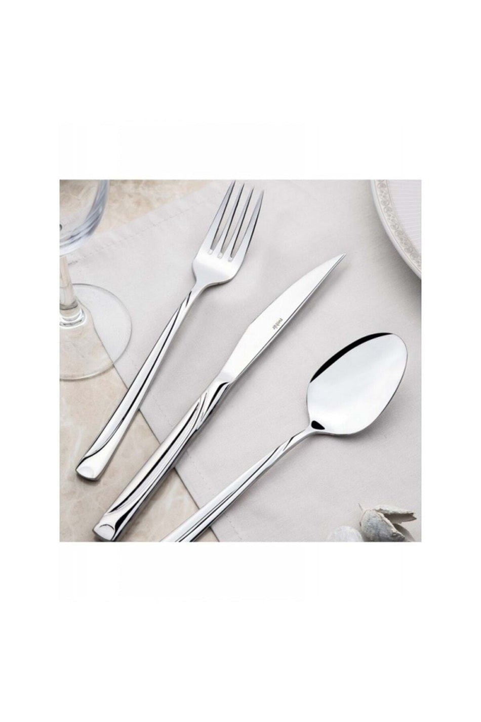 Nehir fiesta Plain 12 Piece yemek Spoon Set - MALLTURK