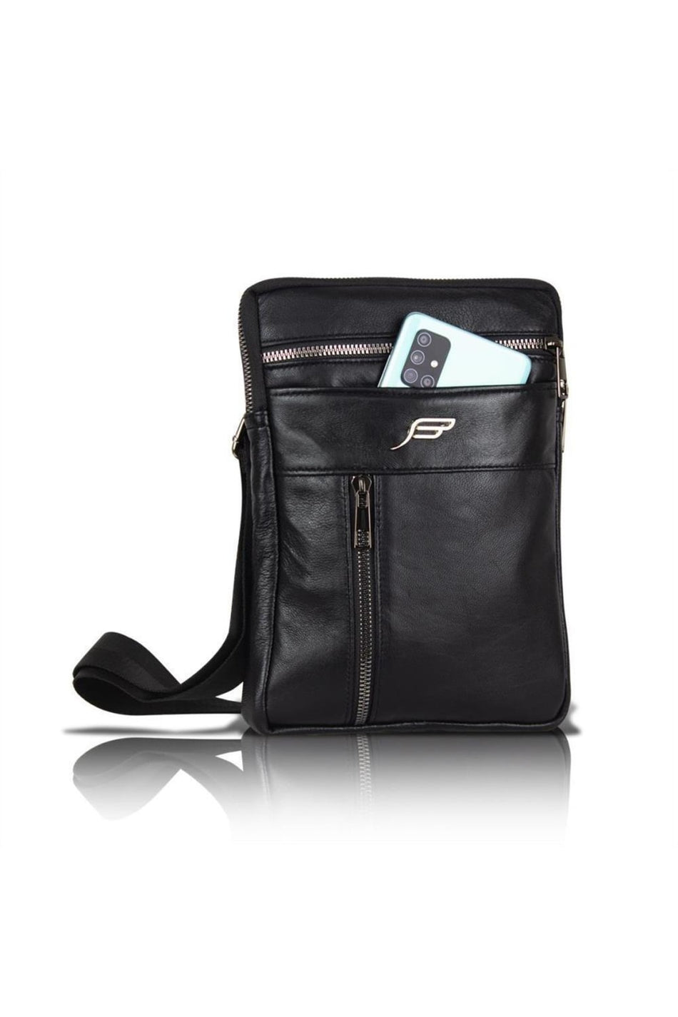 Fubileather Genuine Leather Crossbody Messenger Bag Unisex (25X18X3CM)