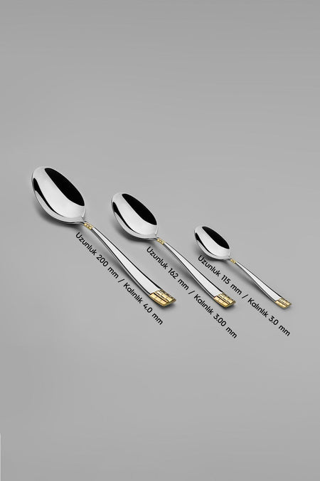 Nehir didim altin Plain 12 Place Setting 84 Piece deri Boxed Flatware Set - MALLTURK