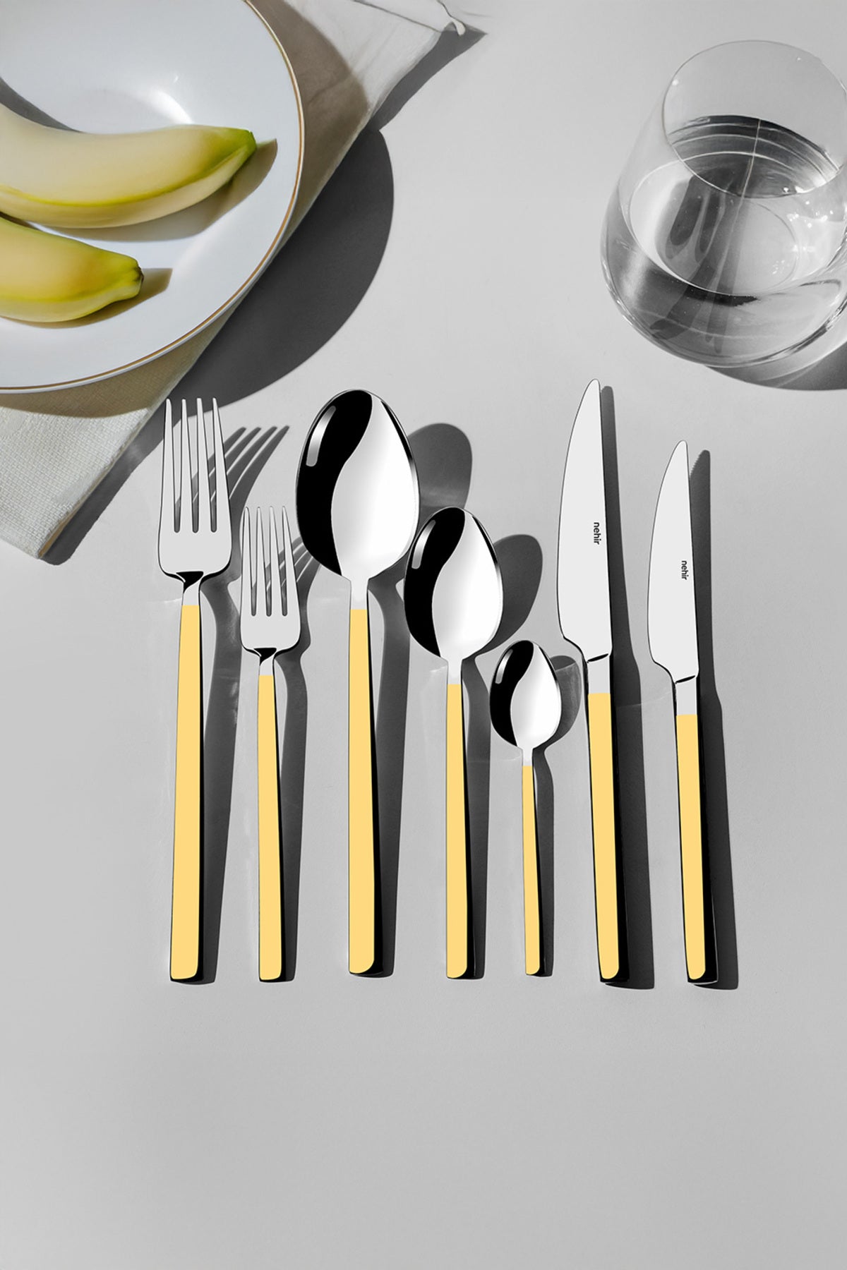 Nehir dalyan altin Plain 12 Place Setting 89 Piece deri Boxed Flatware Set - MALLTURK