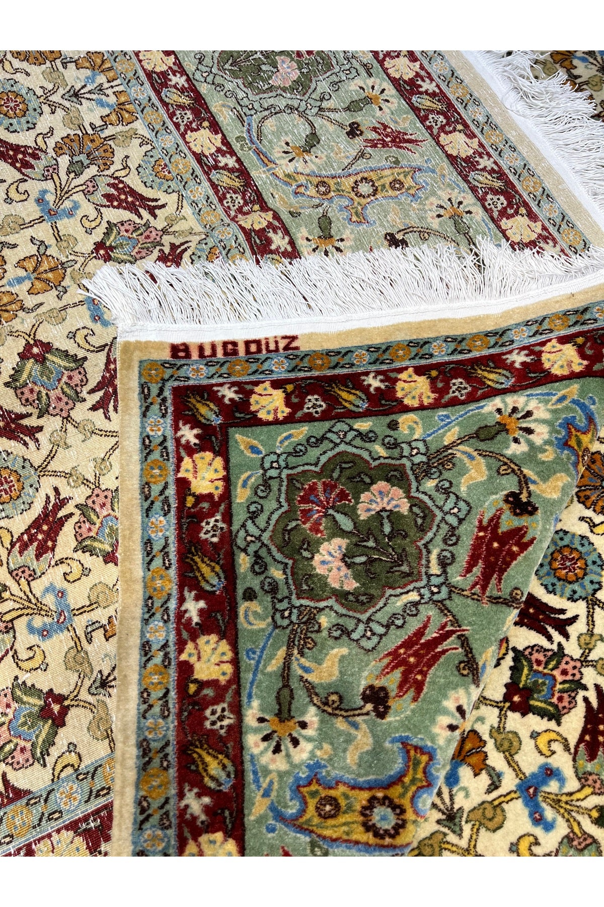 RD RAMAZAN DAG Hand Rug Art Hand-Woven Hereke Rug Lalezar Design Premium Quality Collector Piece Size 395x255 - MALLTURK