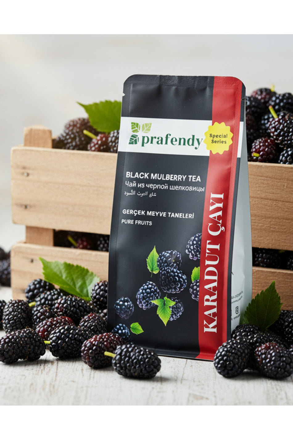 Herbata z czarnej morwy Prafendy 250 g – z prawdziwymi kawałkami owoców