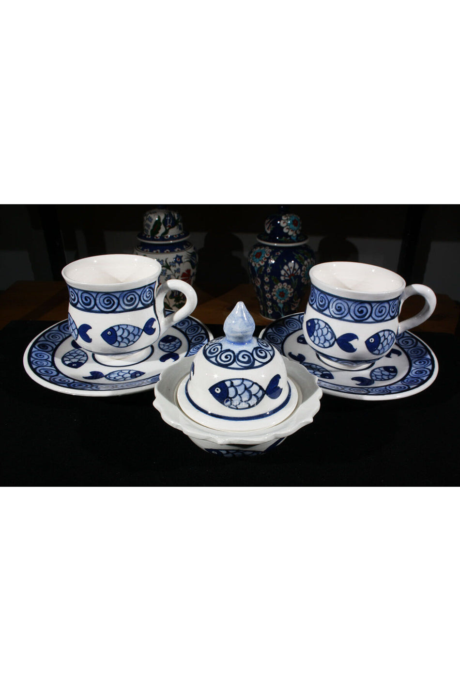 Cini Evi Carp Motif Ceramic Coffee Set - MALLTURK