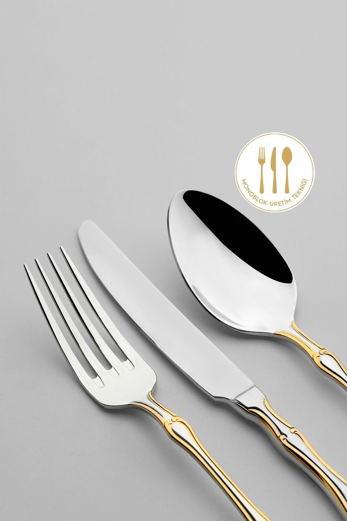 Nehir adriana altin Plain 6 Place Setting 36 Piece Boxed Flatware Set - MALLTURK