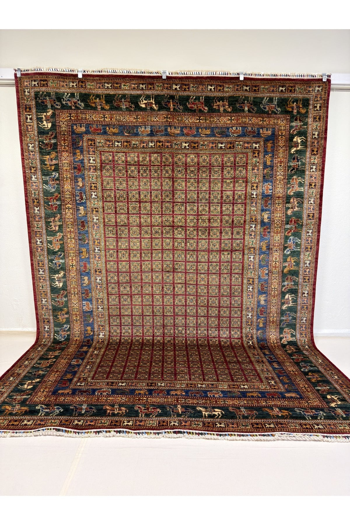 Afgan Rug Hand-Woven Pazyrek Design 100% Wool Natural Dye Elsanat Eseri - MALLTURK