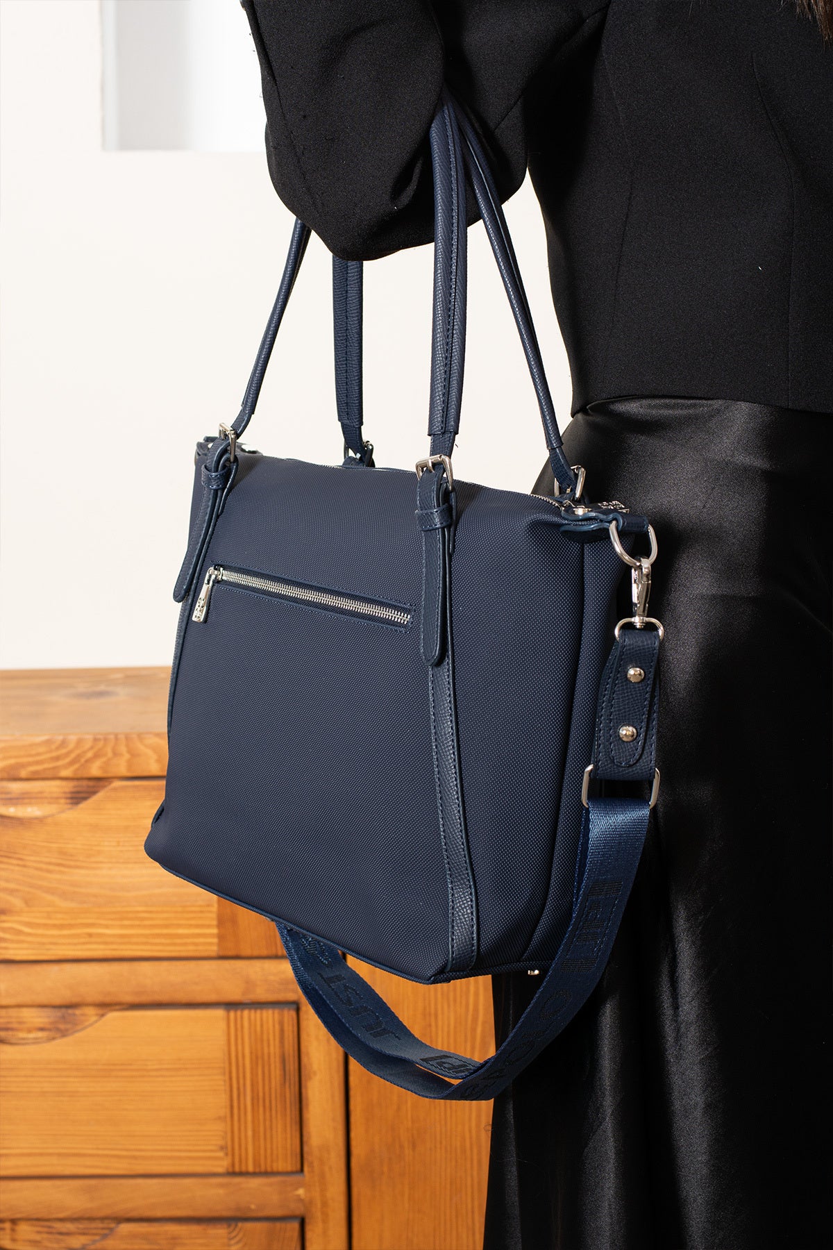 Just Polo Women's Hand and Shoulder Bag, New Season, SIZE: 27 x 32 cm, Navy Blue - MALLTURK
