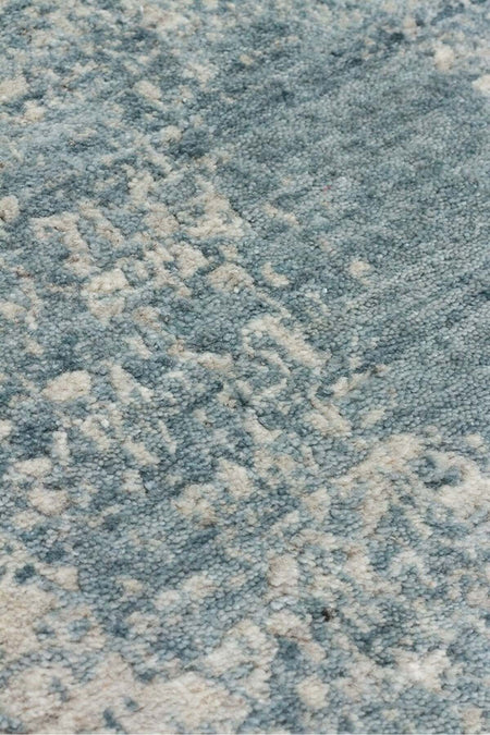 Kalesta Rug Grace Beige Blue, Self-Patterned Pattern Wool, Viscose and Cotton Blend Pattern Elegant Living Room Rug - MALLTURK
