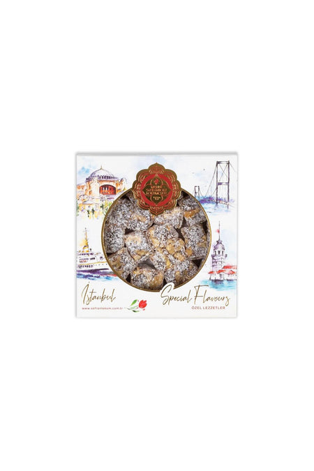 MESHUR safranbolu lokumcusu incirli Walnut Turkish Delight kristal kutu 230 g - MALLTURK