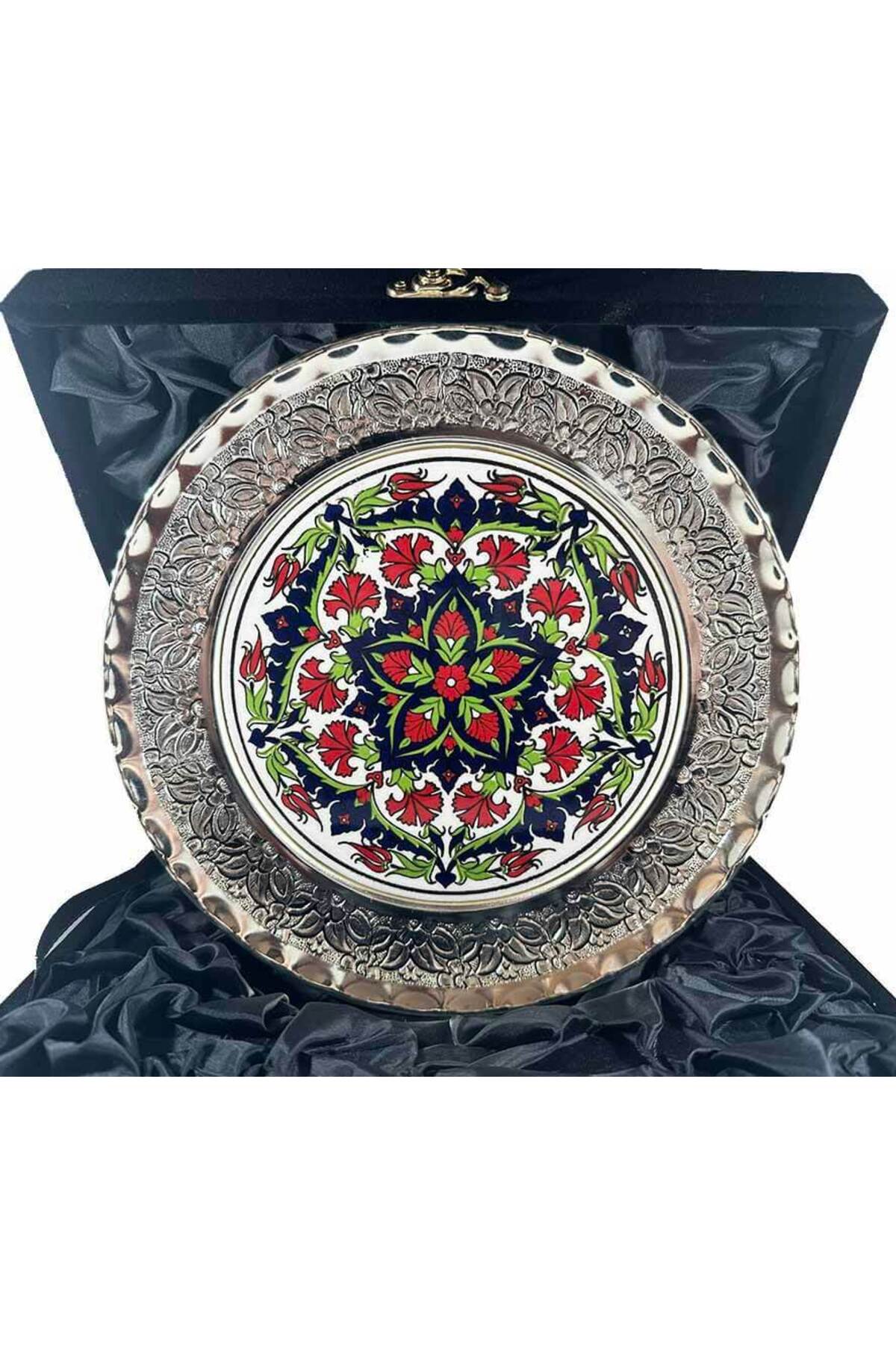 Cini Evi Carnation Patterned Silver Plate 25cm - MALLTURK
