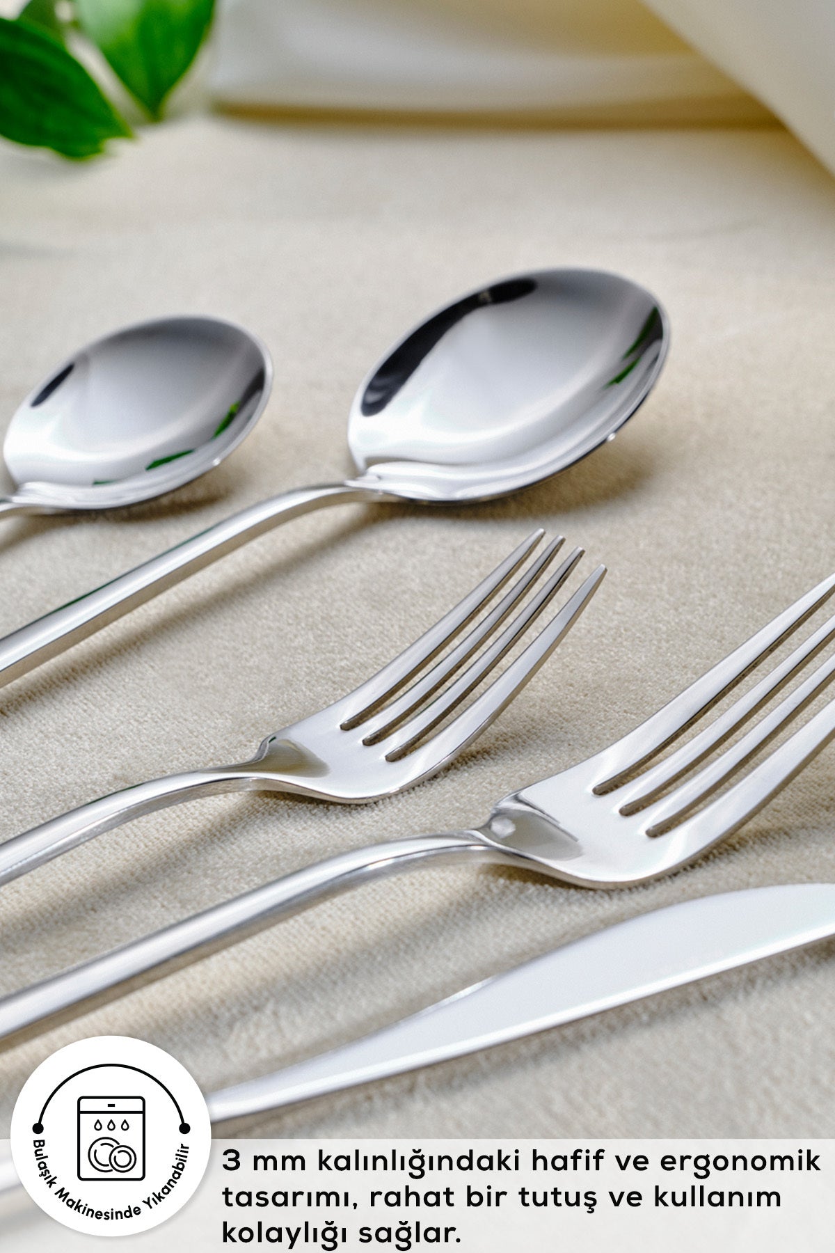 Karaca orion platin 30 Piece 6 Place Setting Flatware Set - MALLTURK
