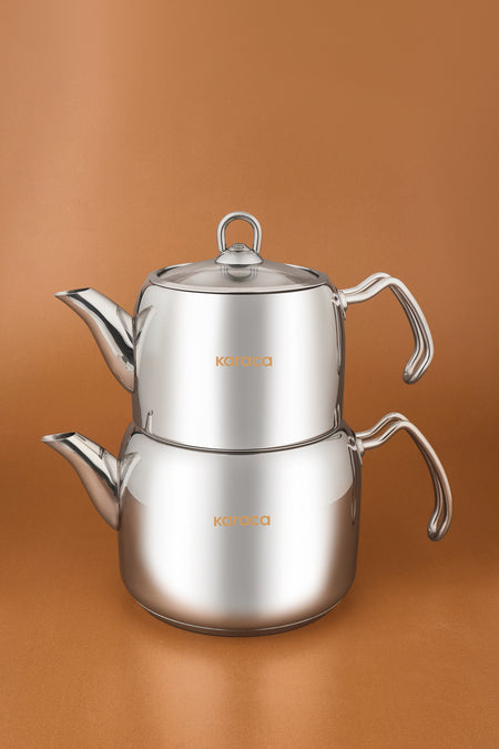 Karaca Hane Maxi Size Stainless Steel induction Compatible Teapot Set XL - MALLTURK