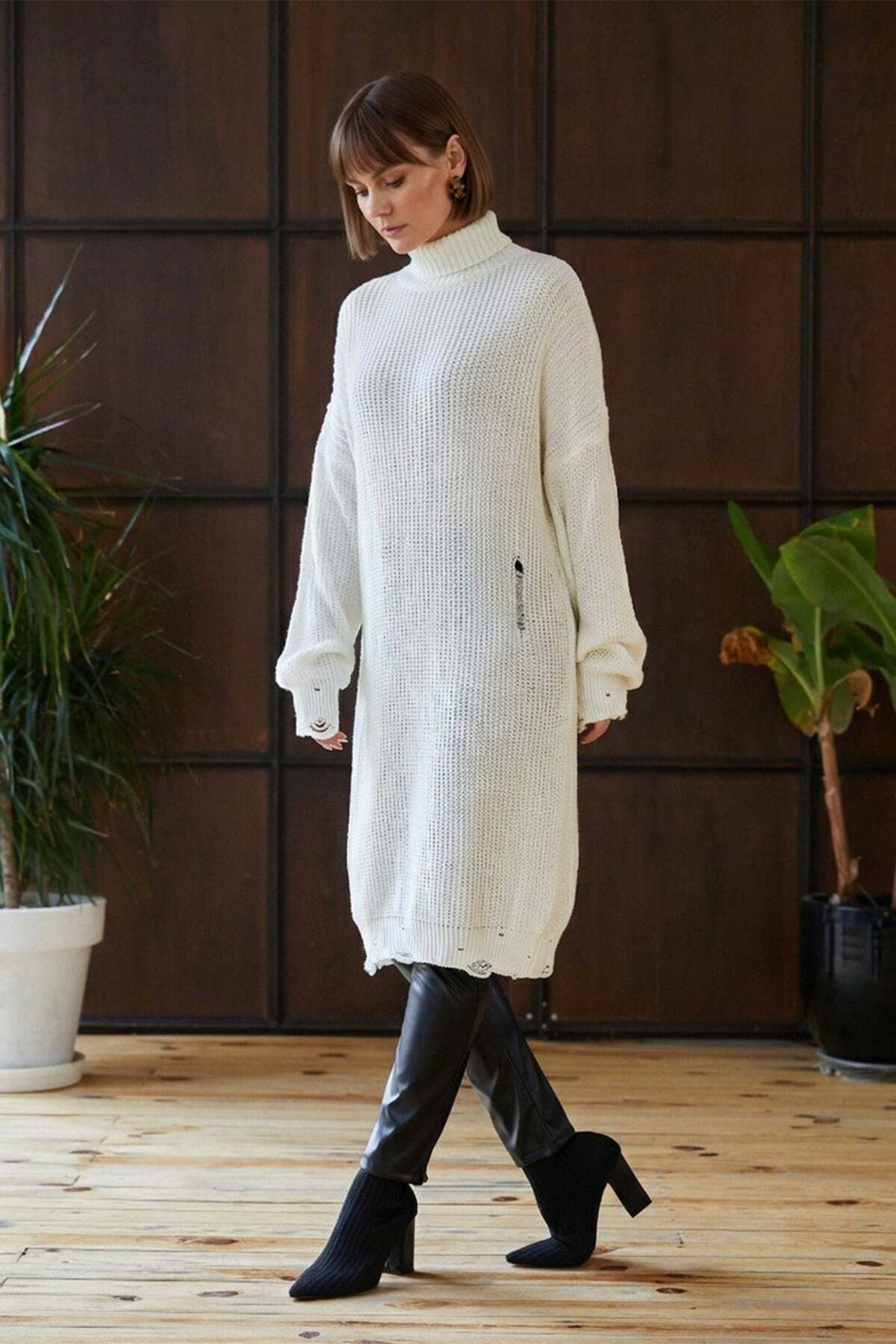 Turtleneck Knitwear Tunic