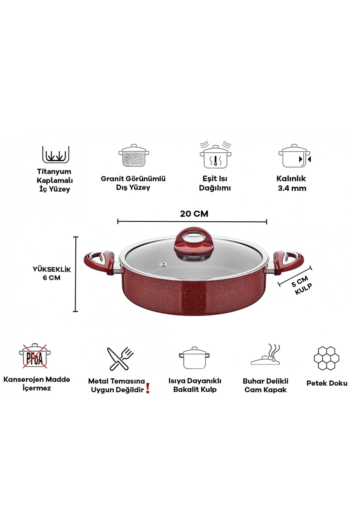 Tac Titan Granite Shallow Pot