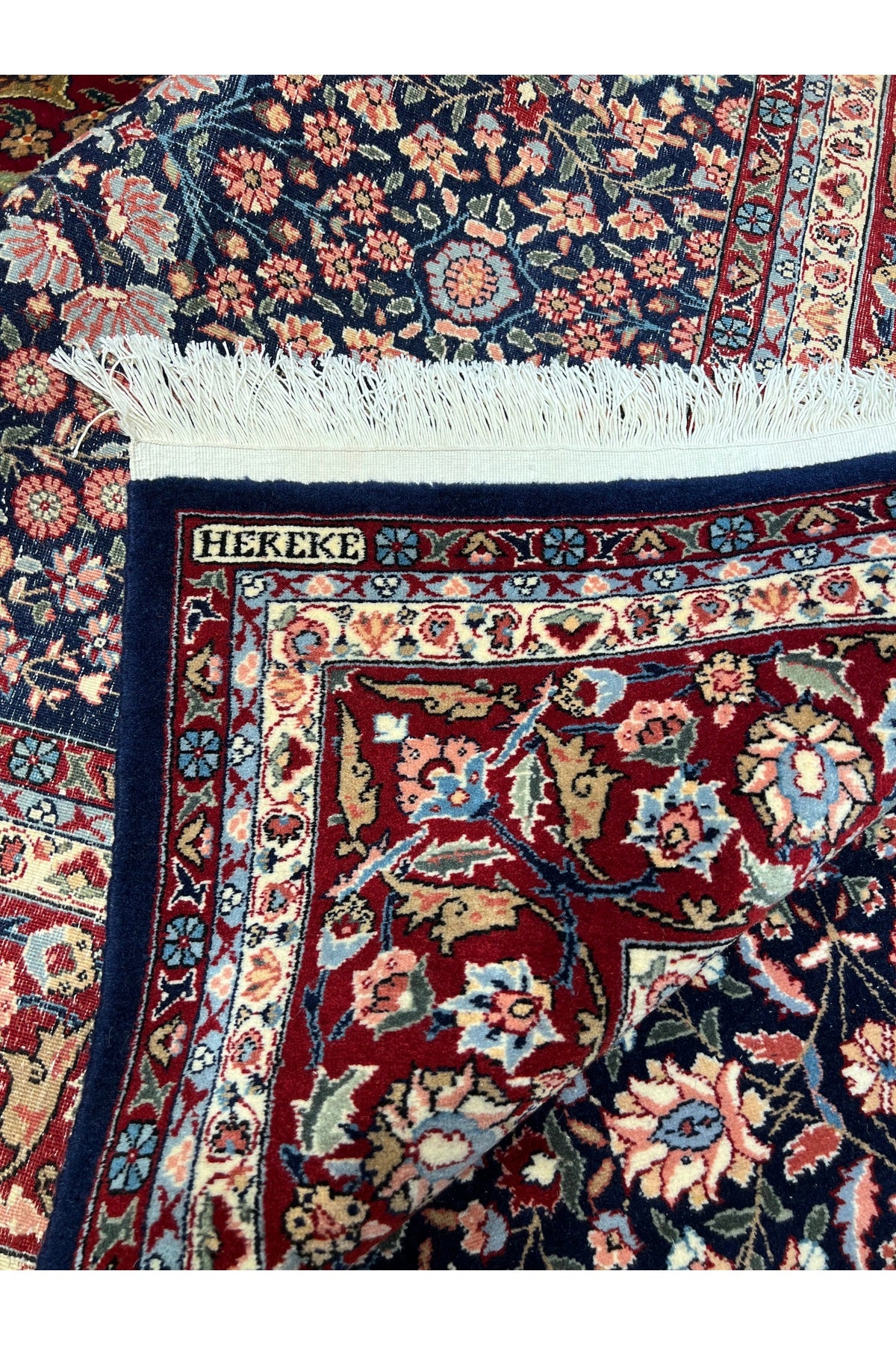 RD RAMAZAN DAG Hand Rug Art Hand-Woven Hereke Rug Signed Seven Mountains Flower Size 300x200 - MALLTURK