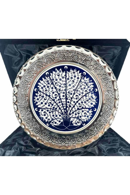Cini Evi Halic Motif Silver Plate 25cm - MALLTURK