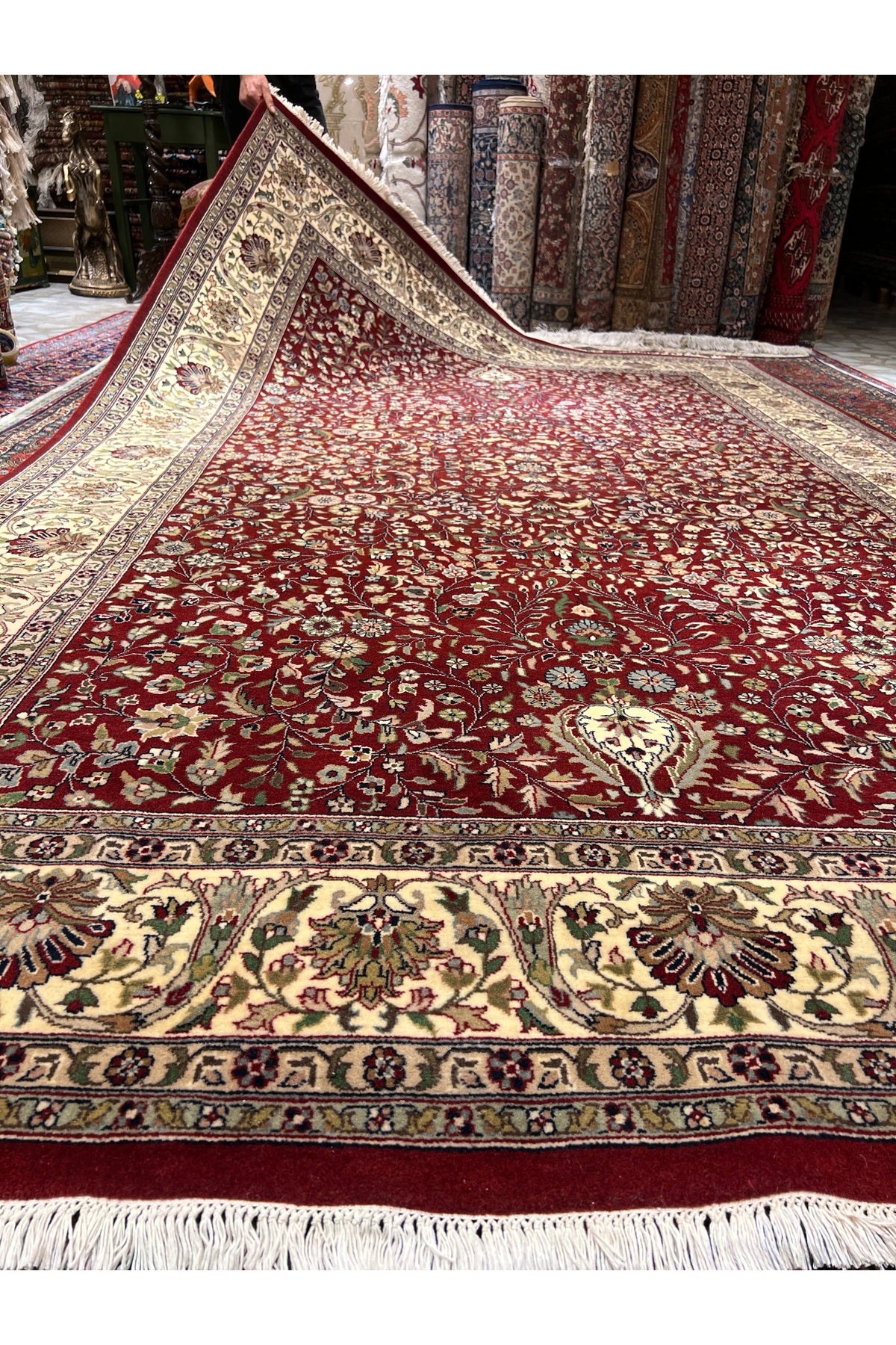 RD RAMAZAN DAG Hand Rug Art Hand-Woven Indian Rug Hereke Design Size 300x200 - MALLTURK