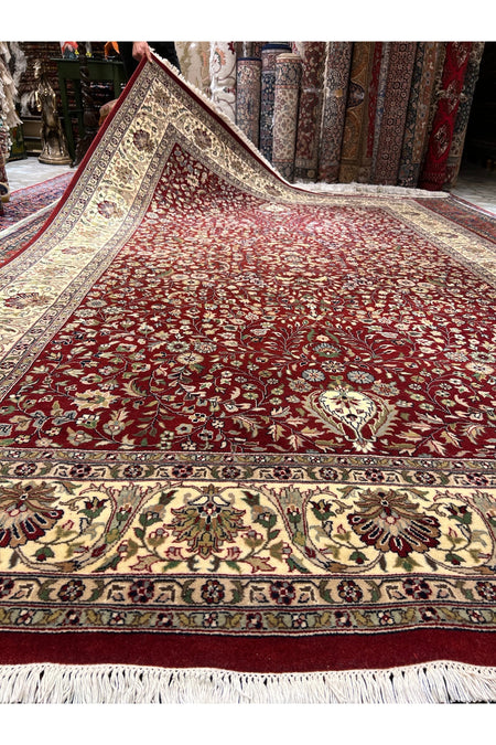 RD RAMAZAN DAG Hand Rug Art Hand-Woven Indian Rug Hereke Design Size 300x200 - MALLTURK