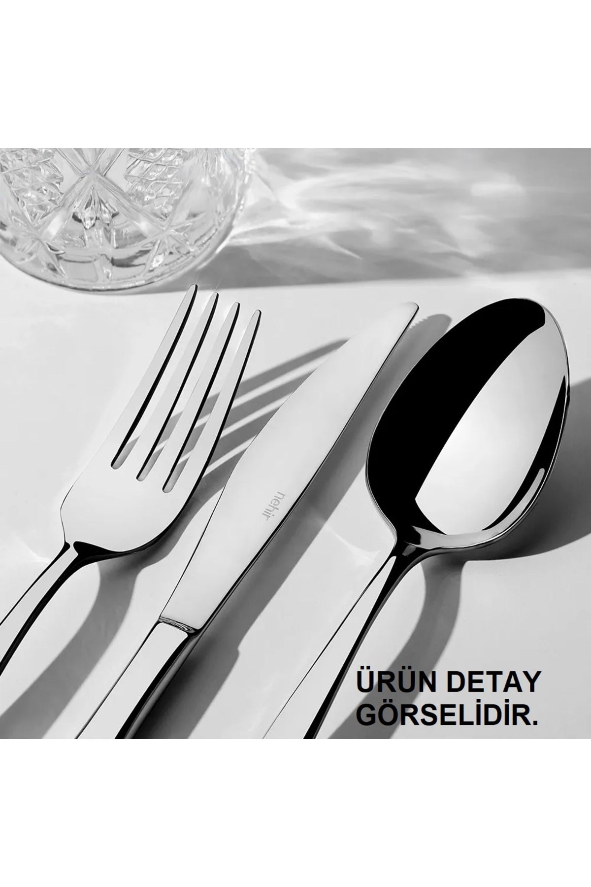 Nehir zarif premium sedef kaplamali 36 Piece renkli 6 Place Setting Fork Spoon Set - MALLTURK