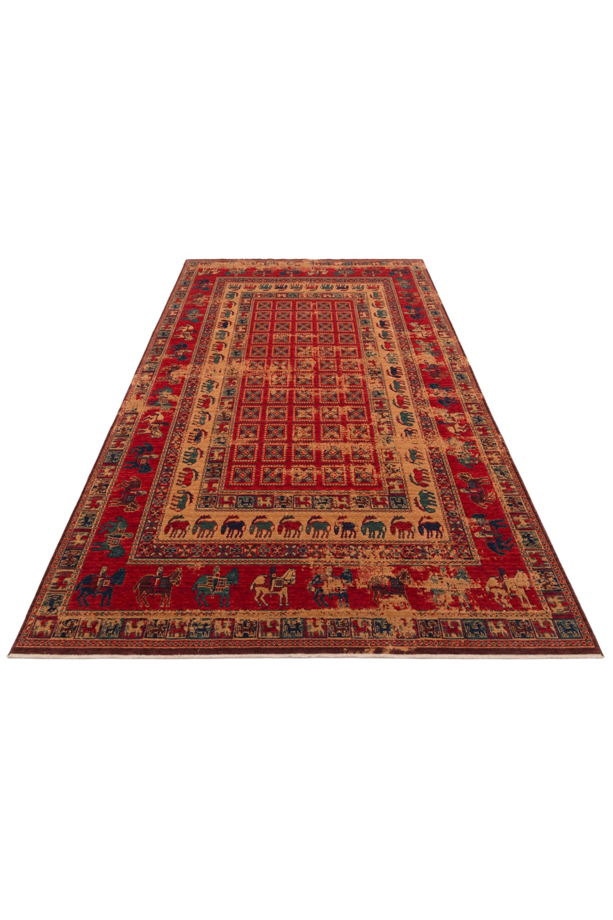 Kalesta Rug Rustik 08 Red Natural Wool ile Ozel Tezgahlarda Hand-Woven Teknikleri ile Uretilen Living Room Rug