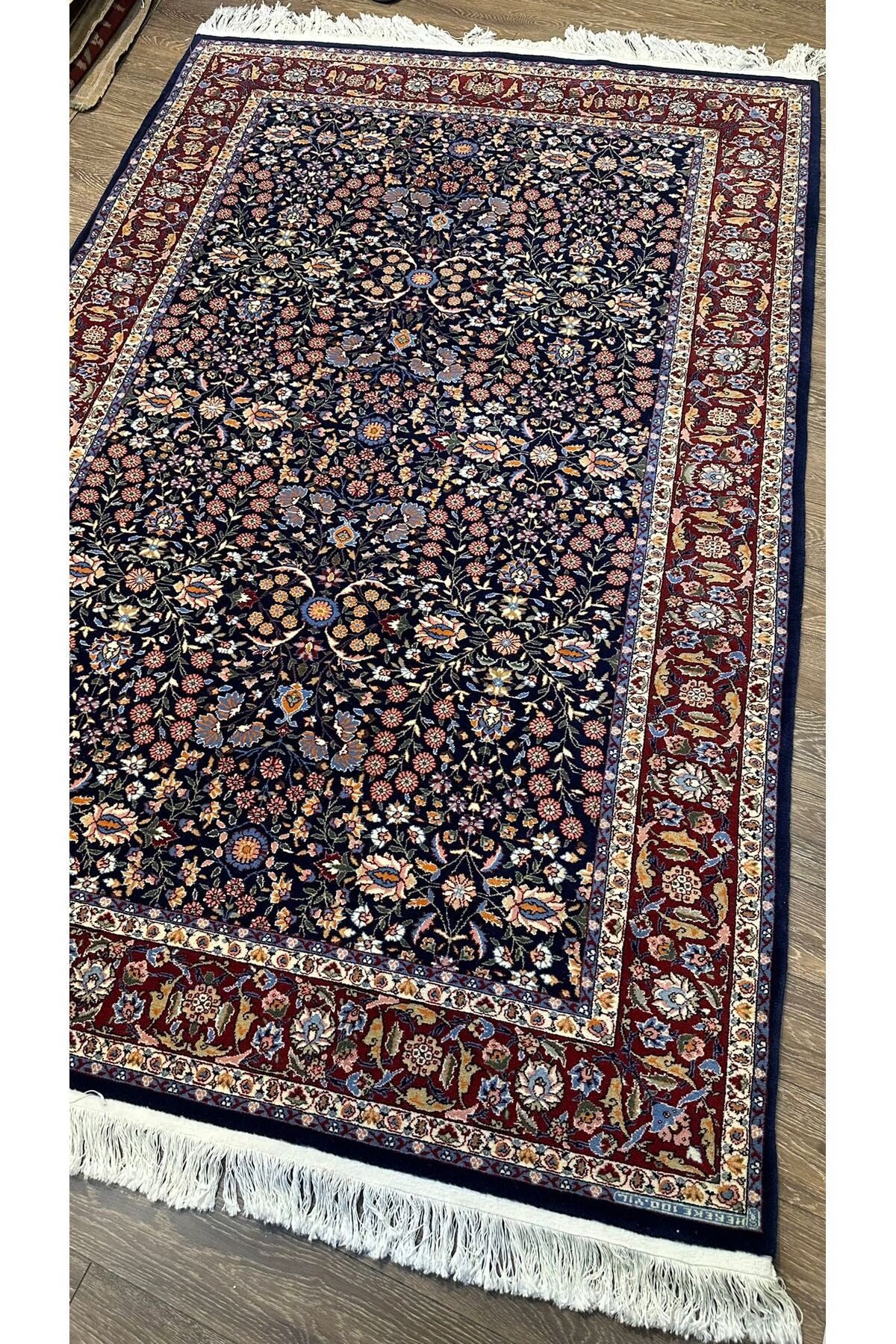 RD RAMAZAN DAG Hand Rug Art Hand-Woven Hereke Rug 100.Anniversary Series Seven Mountains Flower Design Size 235x150 - MALLTURK