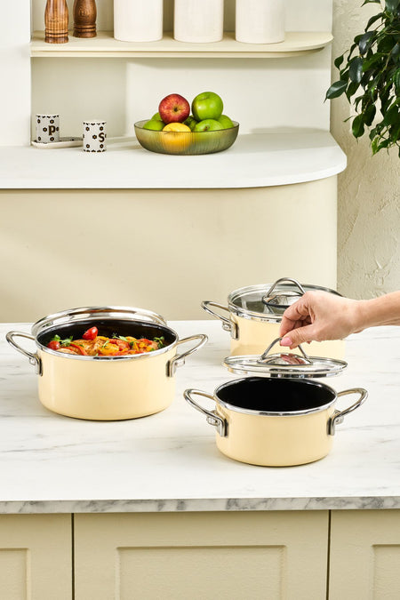 Karaca Erva Enamel Induction Compatible 6 Piece Midi Cookware Set
