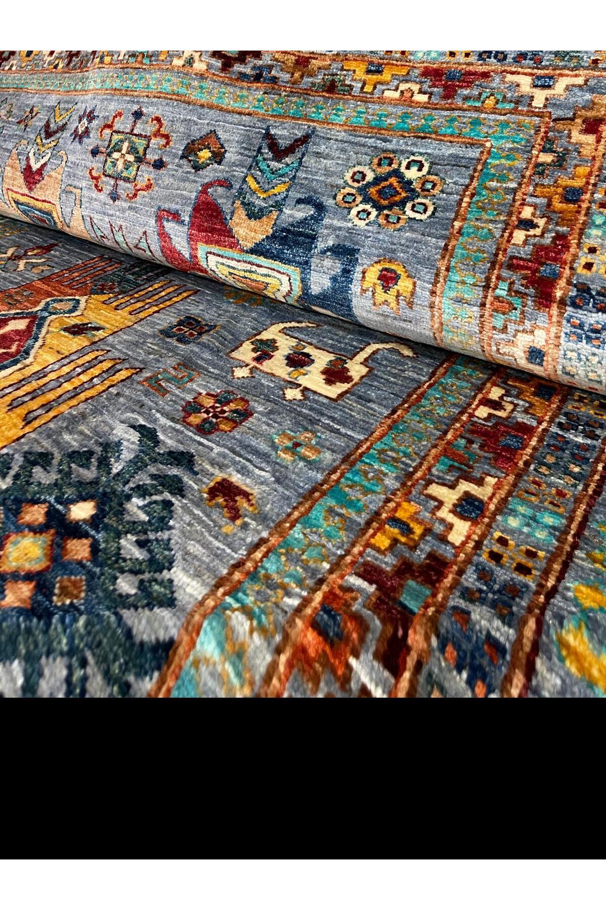 Rustikev Hand-Woven Afgan Wool Vezir Rug - MALLTURK