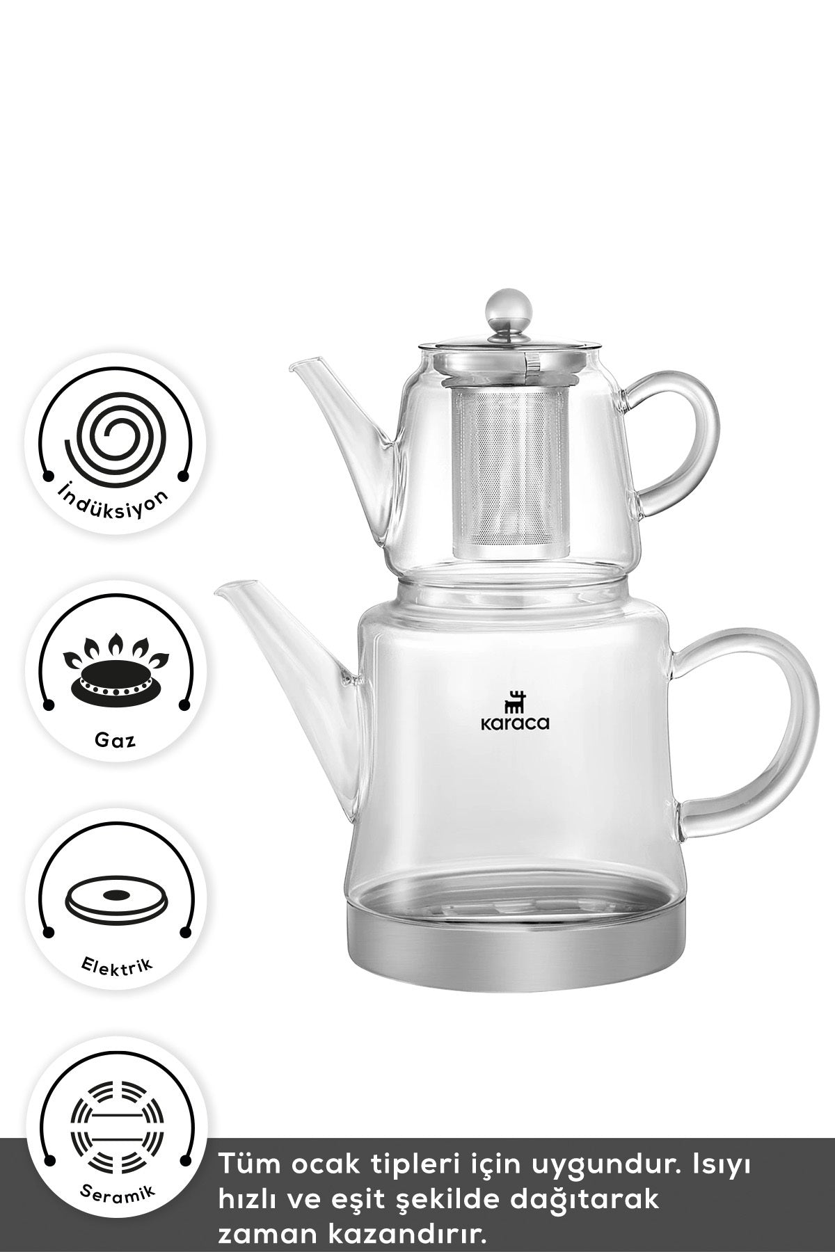 Karaca Dora Midi Borosilicate Glass Teapot - MALLTURK
