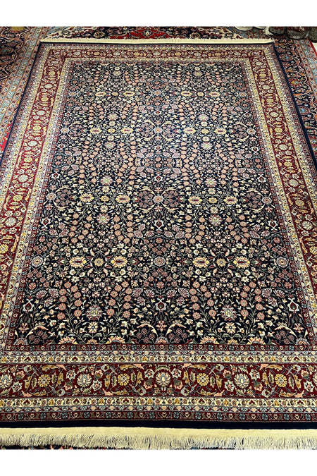 RD RAMAZAN DAG Hand Rug Art Hand-Woven Hereke Rug Signed Seven Mountains Flower Premium Quality Size 290x202 - MALLTURK