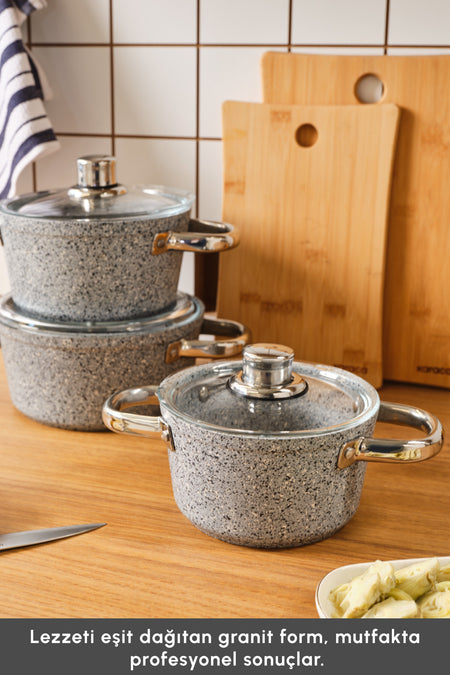 Karaca Biogranit Nare 6 Piece Midi Cookware Set