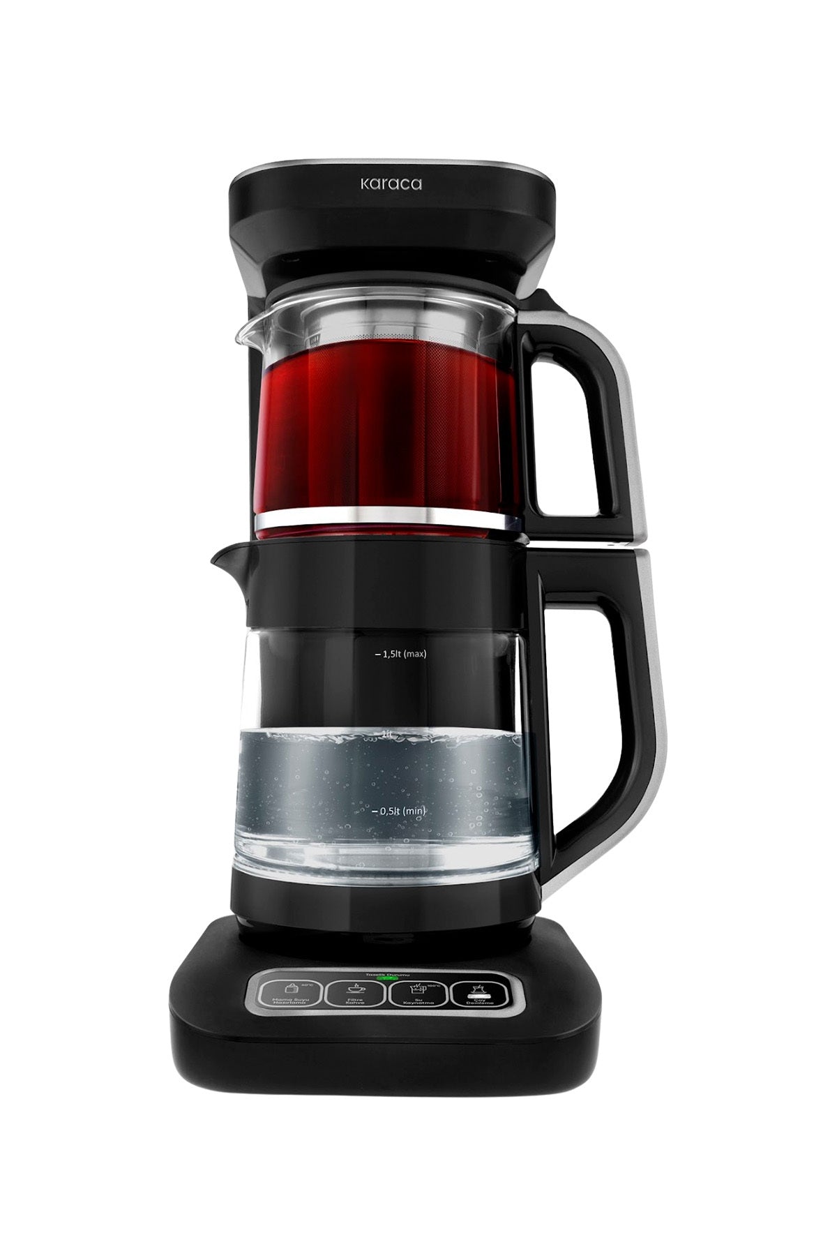 Karaca Tea Lover Robotea Pro Connect 4 in 1 Talking Glass Tea Maker Silver - MALLTURK