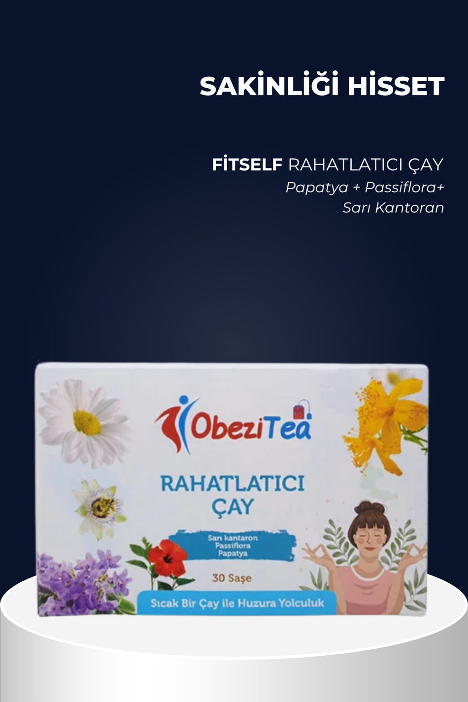 Fitself Übergewicht-Tee, entspannender Tee, 30 Teebeutel | Kräutertee-Mischung mit Johanniskraut, Lavendel, Passionsblume, Melisse und Kamille